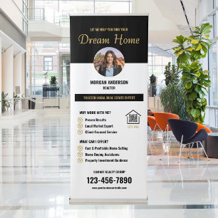 Realtor Photo Gold Roll Up Real Estate Agent Retractable Banner