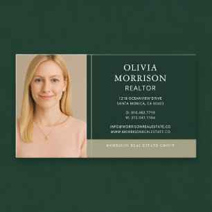 Realtor Photo Green Gold Business Card