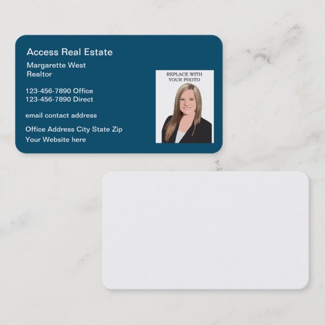 Realtor Photo Template Business Cards (Front/Back)