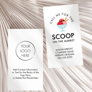 Realtor Pop By Call Me for the Scoop Ice Cream Calling Card