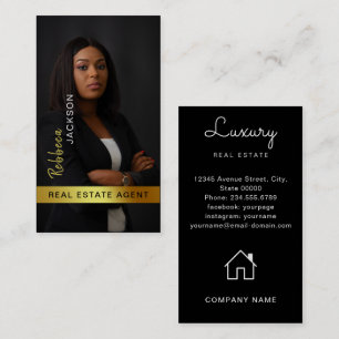 Realtor Real Estate Agent Add Photo Monogram Business Card