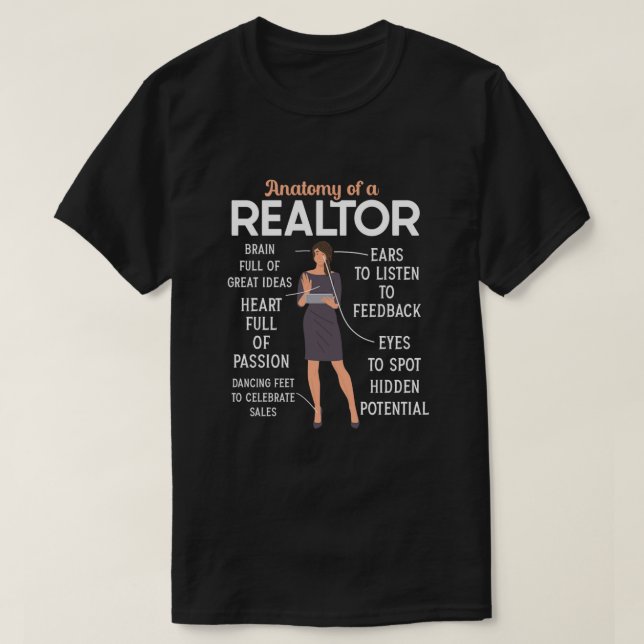 Realtor Real Estate Agent Anatomy Of A Realtor Cut T-Shirt (Design Front)