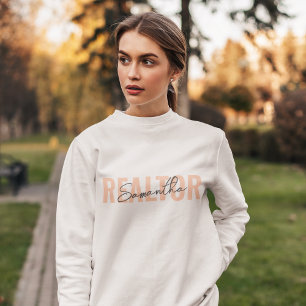 Realtor Real Estate Agent Blush Pink Monogram Sweatshirt
