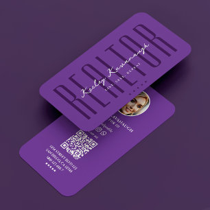 Realtor Real Estate Attorney Mortgage Royal Purple Business Card