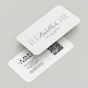 Realtor Real Estate Broker Minimal White Modern Business Card