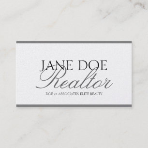 Realtor Real Estate Broker Sales Silver Script Plt Business Card