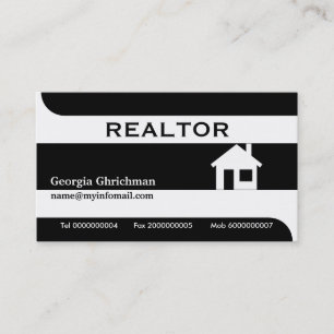 Realtor/Real estate business cards- black white Business Card
