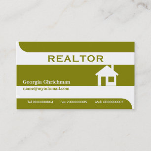 Realtor/Real estate business cards- olive green Business Card
