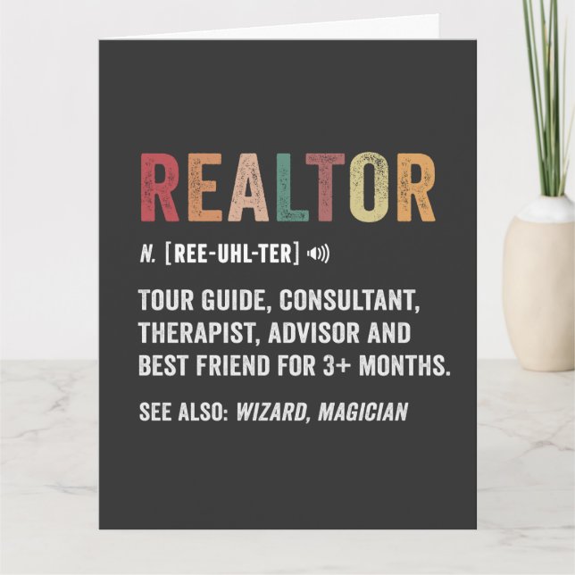 Realtor Real Estate Funny Quote Card (Front)