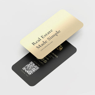 Realtor Real Estate Property Black Gold Moder Business Card