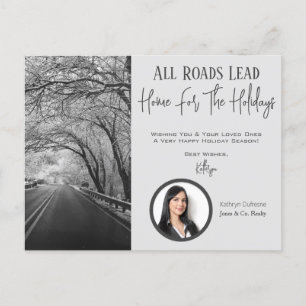Realtor Roads Lead Home Holiday Greetings Postcard