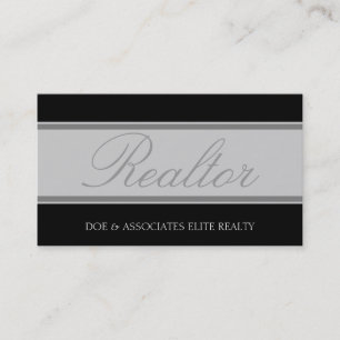 Realtor Script Silver Banner Business Card