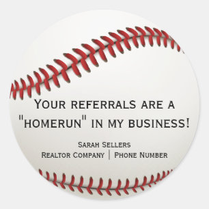 Realtor Summer Baseball Themed Pop By Stickers