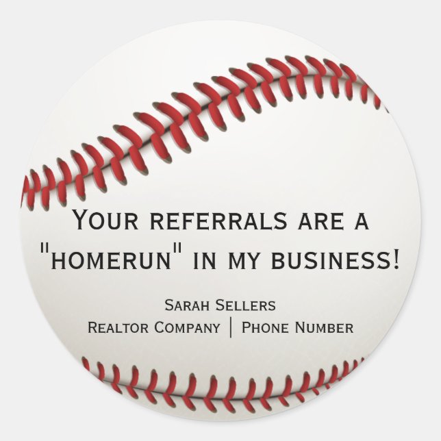 Realtor Summer Baseball Themed Pop By Stickers (Front)