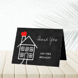 Realtor Thank You Note Card<br><div class="desc">If you are a realtor, you are probably in need of realtor thank you cards. This realtor thank you card features a cute house which looks like it was drawn in white chalk on a chalkboard. A red heart is coming from the chimney. The words "Thank You" appear in large...</div>