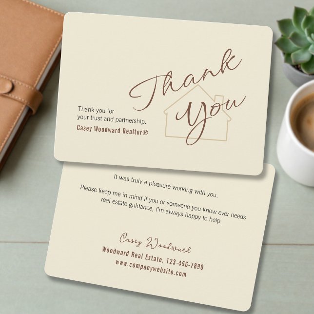 Realtor to Client | Minimalist Script Thank You  Card (Creator Uploaded)