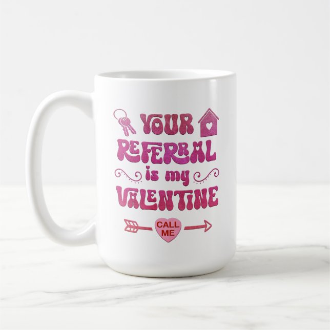 Realtor Valentine, Personalized Real Estate Gift Coffee Mug (Left)