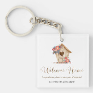 Realtor Welcome Home Personalized Key Ring