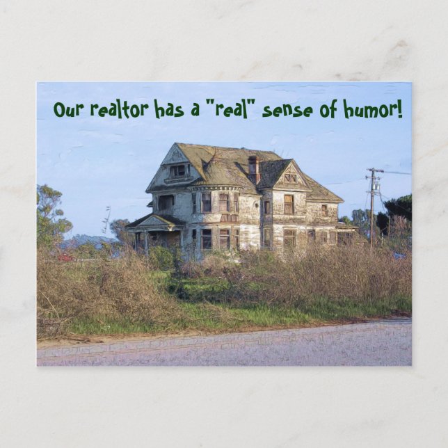 Realtor with Sense of Humour Change of Address Announcement Postcard (Front)