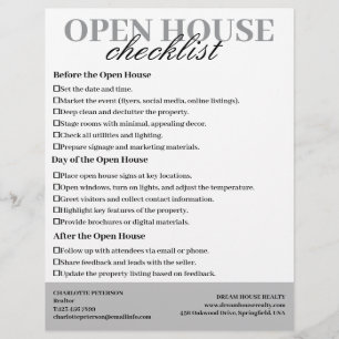  Realtors Open House Checklist  Flyer