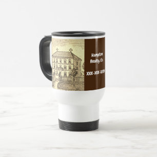 Realty Business Promotion Home Sketch Realtor Travel Mug