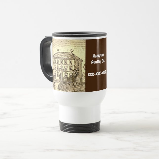 Realty Business Promotion Home Sketch Realtor Travel Mug (Front Left)