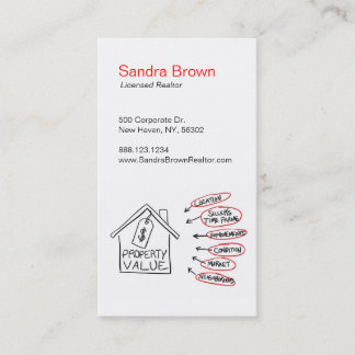 Realty Property Values Flow Chart Business Card