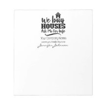 Realty We Buy Houses Real Estate Notepad