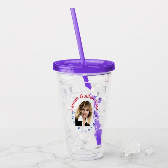 #REALUSAPRESIDENTLAURAHGUILLEN ACRYLIC TUMBLER (Front Ice)
