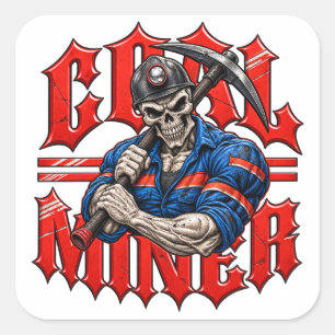REAPER COAL MINER SQUARE STICKER