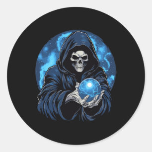 Reaper Death Skeleton Halloween Classic Round Sticker