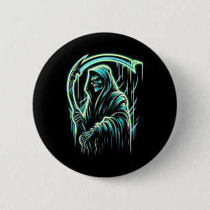 Reaper Skeleton Skull Cool Halloween Heavy Metal M 6 Cm Round Badge