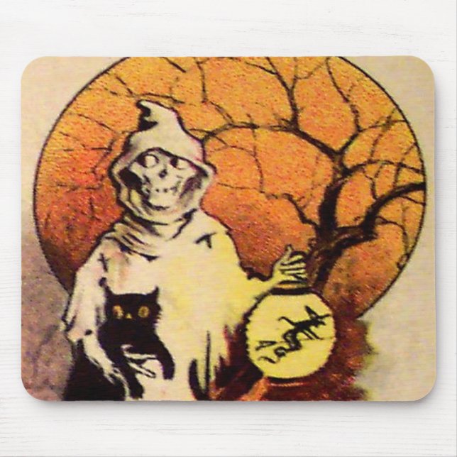 Reaper (Vintage Halloween Card) Mouse Mat (Front)