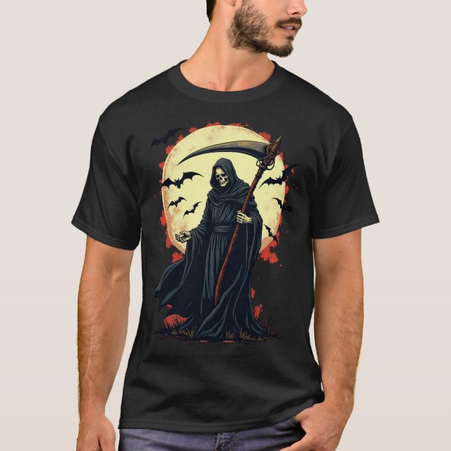 Reaper's Harvest Moon: Embrace the Dark Night T-Shirt (Front)