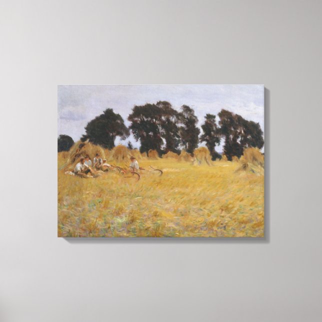 Reapers Resting in a Wheat Field Canvas Print (Front)