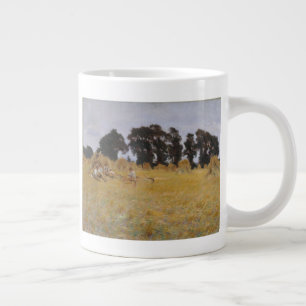 Reapers Resting in a Wheat Field Large Coffee Mug