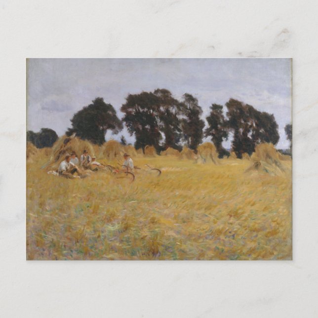 Reapers Resting in a Wheat Field Postcard (Front)