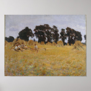 Reapers Resting in a Wheat Field Poster
