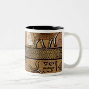 Reaping and ploughing, detail a depiction Two-Tone coffee mug