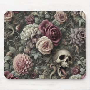 Reaping in the Roses – Gothic Floral Skull  Mouse Mat
