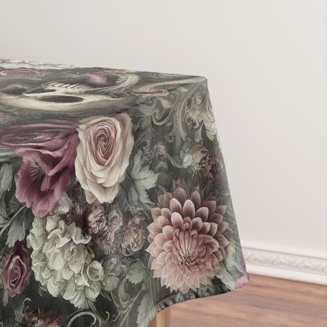 Reaping in the Roses – Gothic Large Print Tablecloth (In Situ)