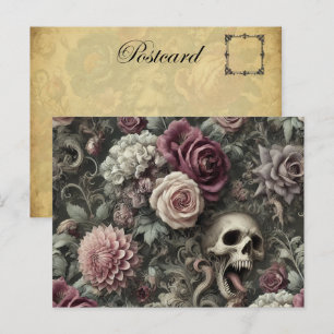 Reaping in the Roses – Gothic Victorian Holiday Postcard