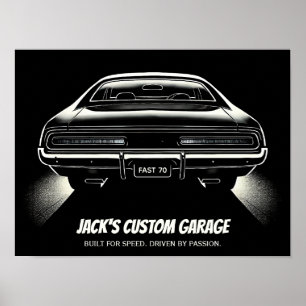 Rear Light Silence – Voidform Silhouette Car Art Poster
