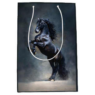 Rearing Black Horse Medium Gift Bag