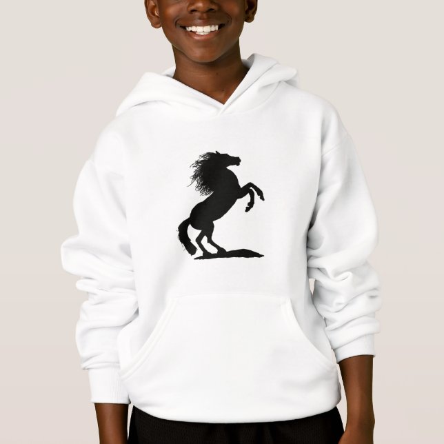 Rearing Black Stallion - (Front)