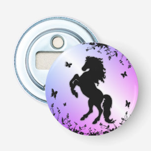Rearing Black Stallion Bottle Opener