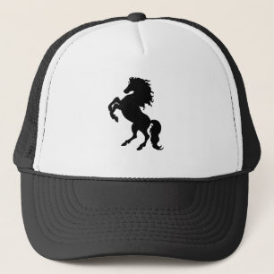 Rearing Black Stallion / Horse Trucker Hat