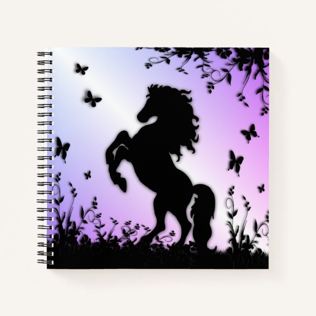 Rearing Black Stallion Notebook (Front)