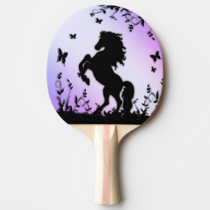 Rearing Black Stallion Ping Pong Paddle