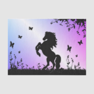 Rearing Black Stallion Tissue Paper
